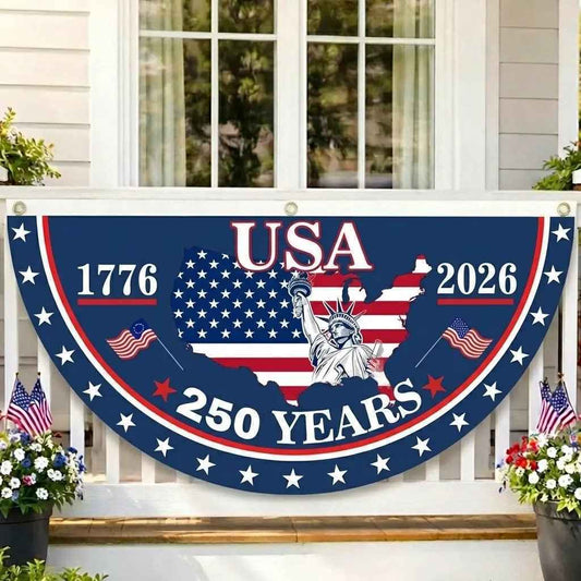 🎉 Celebrate USA’s 250th – Patriotic Half Round Banner 🦅