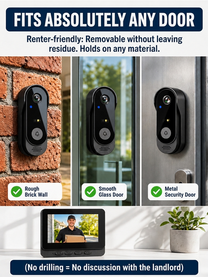 【24h Monitoring】GuardianShield Military-Grade AI Voice-Changer Doorbell - Lifetime Subscription-Free Cloud Storage 🛡️