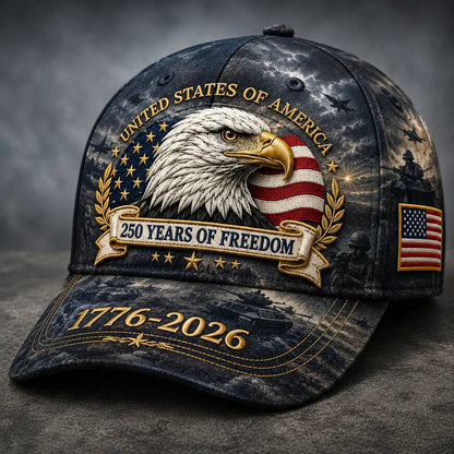 ✨250 Years of Freedom Eagle Cap | Patriotic Vintage Baseball Hat – 1776–2026 American Tribute Edition