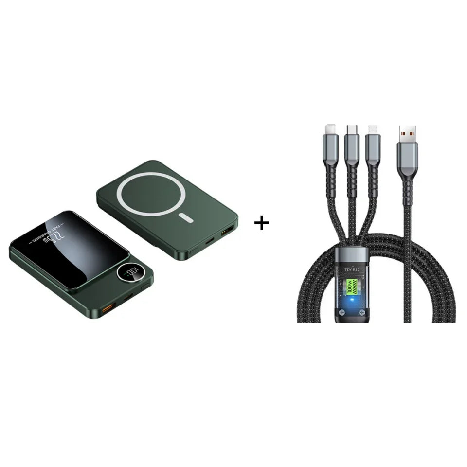 🔋✨Professional Magnetic Charger for Travelers & Professionals 🧲| 22.5W Wired & 15W Wireless | 10,000 mAh | Fast Delivery💥