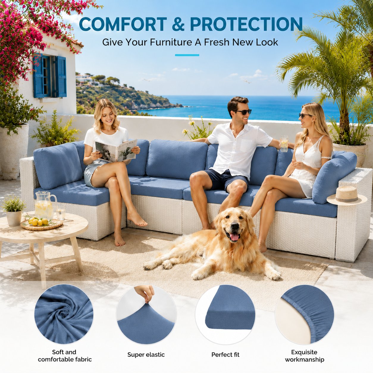 🪑 Stretch Sofa Cushion Covers — Only $9.99 Per Cover