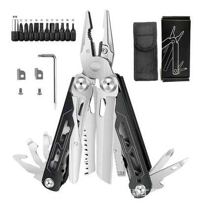 🚀16-in-1 Multitool with Large Scissors | Compact Outdoor Tool for Camping & Repairs