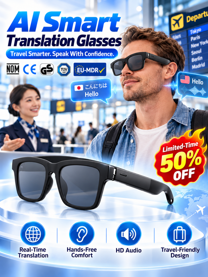 😍👓AI Smart Glasses: 100% Offline Translation Zoom & Explore Smarter.