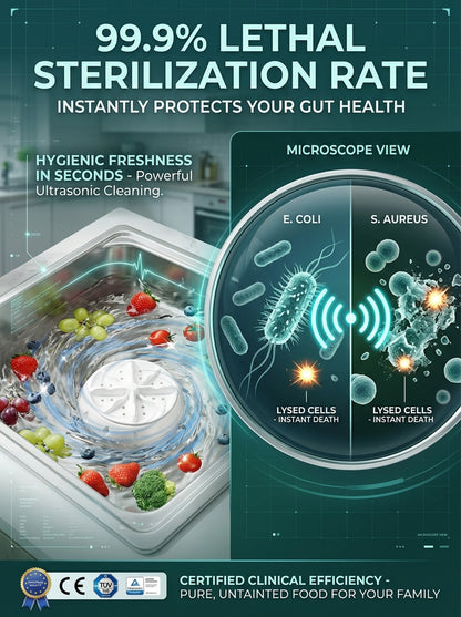 Ultrasonic Fruit Cleaner | Remove 99.9% Pesticides | Bio Tech Purifier | Silent Wash
