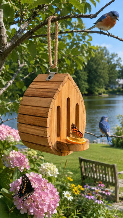 🔥 LAST DAY 50% OFF - 🦋 Handmade Butterfly House with Feeder Station