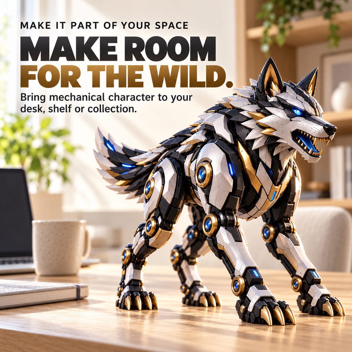 🐺 2-in-1 Egg-to-Wolf Transforming Figure | Mechanical Wolf Display & Gift 🎁