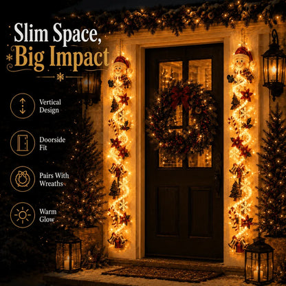🔥Last day with huge discounts!– 🎄Glowing Christmas Door Hanger | 6 Festive Lighted Designs with Warm Glow, Dimensional Details & Space-Saving Vertical Décor ✨