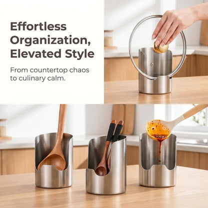 ✨ 49% OFF Stainless Steel Utensil Organizer | Keep Your Kitchen Counter Clean & Stylish 🍴