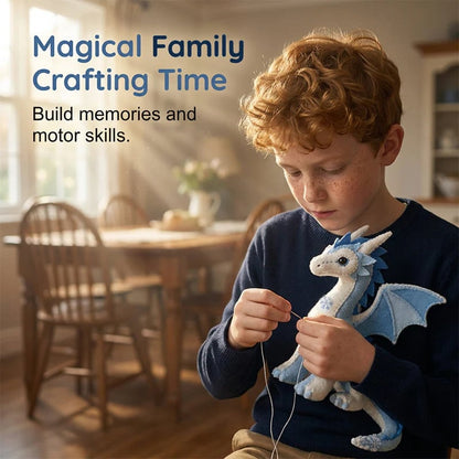 DIY Ice Dragon Felt Patchwork Kit Arctic Winter Guardian Sewing Set
