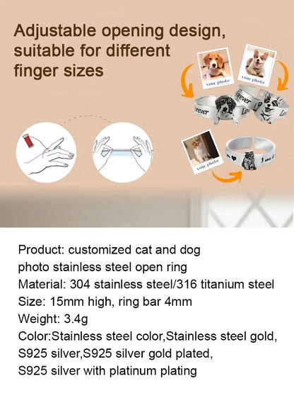 【Photo Customization】Pet Memorial Ring. Turn limited companionship into eternal remembrance. 🐾💍