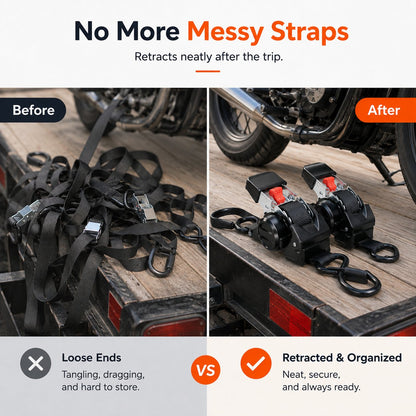 ⏰Today 52% OFF Sale🔥Dual-end Retractable Ratchet Tie Down Straps