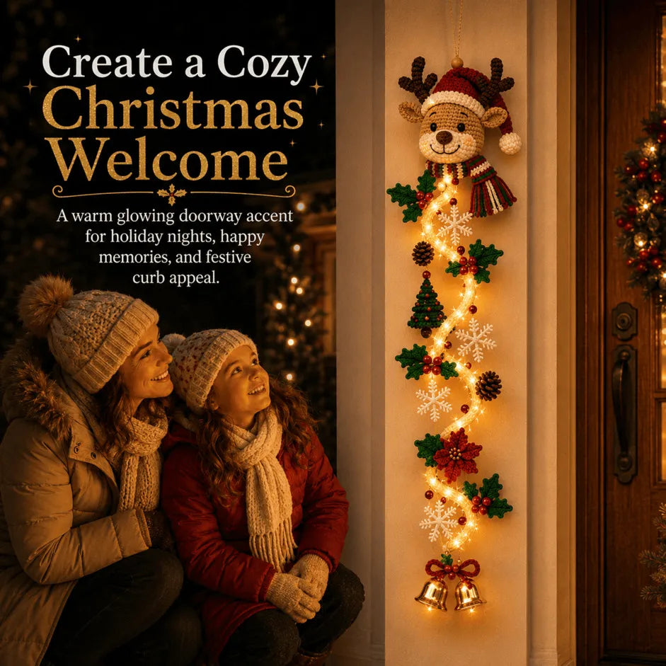 🔥Last day with huge discounts!– 🎄Glowing Christmas Door Hanger | 6 Festive Lighted Designs with Warm Glow, Dimensional Details & Space-Saving Vertical Décor ✨