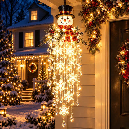 Crystal Cascade Christmas Light – Hanging Snowflake & Crystal LED Porch Décor ✨❄️