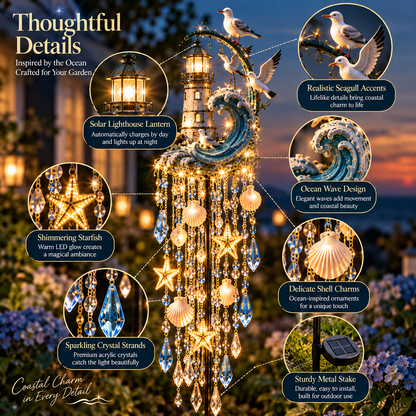 🔥 Last Day 49% OFF🌊 Lighthouse Tide Glow™ – Solar Lighthouse Garden Stake Light with Crystal Tassels