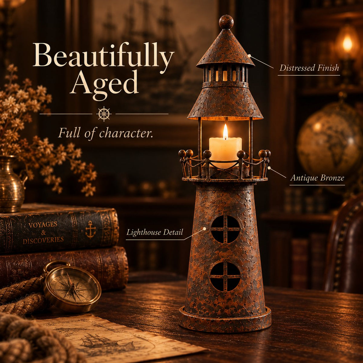 ✨ Vintage Lighthouse Candle Lantern-Bring the Warm Glow of an Old Lighthouse Home🎁
