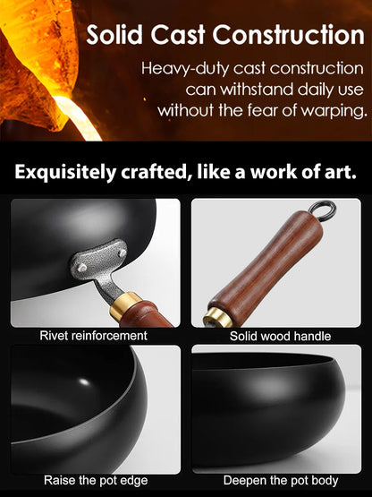 🥘 Authentic Handmade Pure Iron Pan | PFOA-Free | All Stoves Compatible | Physical Non-Stick | Boost Iron Levels ✨