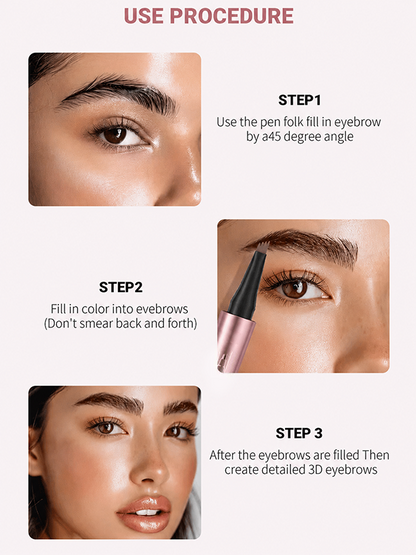 Waterproof Micro-Fork Eyebrow Pencil, Long-Lasting Brow Pen for Natural Hair-Like Strokes