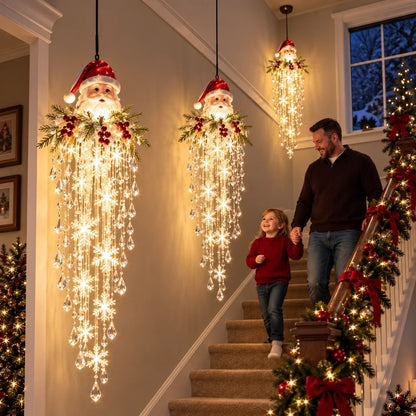 Crystal Cascade Christmas Light – Hanging Snowflake & Crystal LED Porch Décor ✨❄️