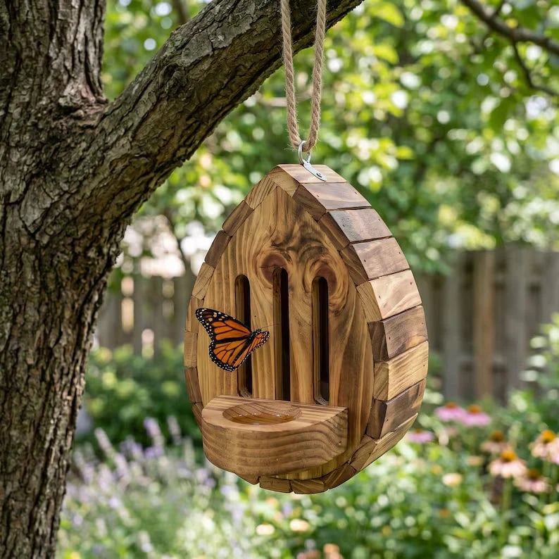 🔥 LAST DAY 50% OFF - 🦋 Handmade Butterfly House with Feeder Station