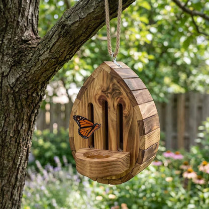 🔥 LAST DAY 50% OFF - 🦋 Handmade Butterfly House with Feeder Station