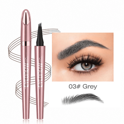 Waterproof Micro-Fork Eyebrow Pencil, Long-Lasting Brow Pen for Natural Hair-Like Strokes