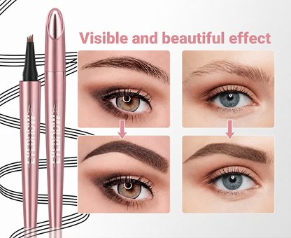 Waterproof Micro-Fork Eyebrow Pencil, Long-Lasting Brow Pen for Natural Hair-Like Strokes