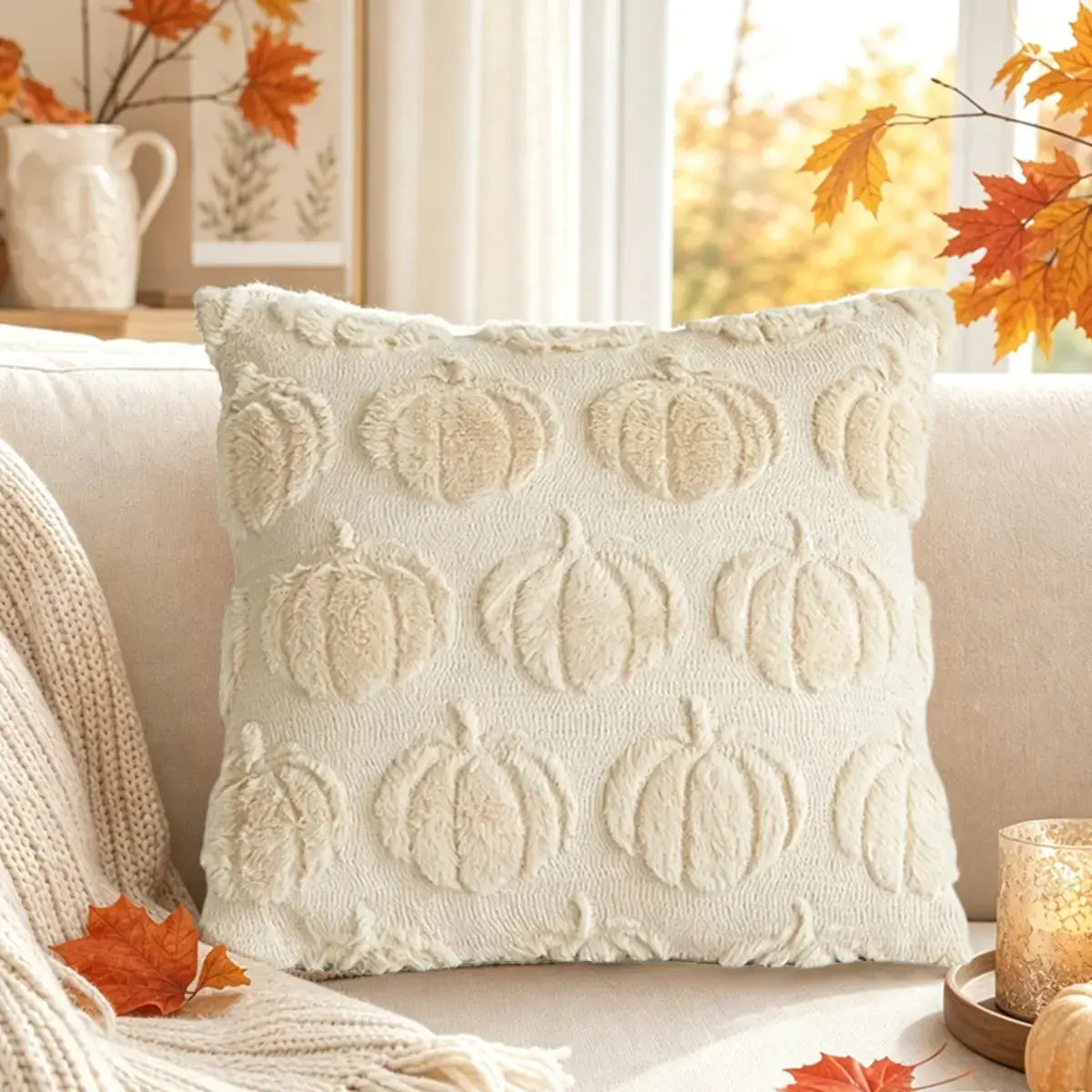 🎃 Limited-Time Fall Offer – Cozy 3D Bow Pumpkin Pillow Cover