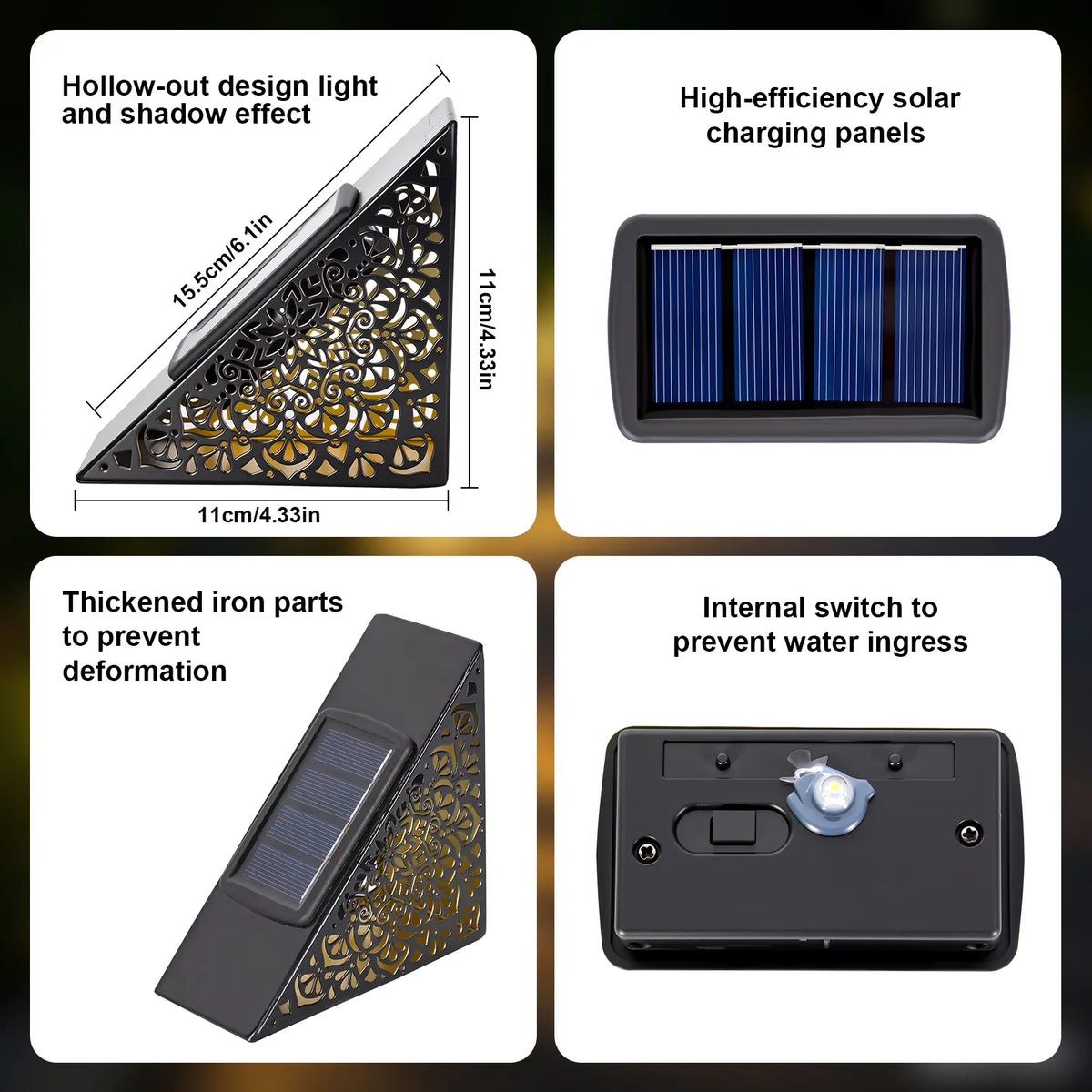 🔥Buy 1 Get 1 Free🔥Solar Step Lights – IP65 Waterproof, Gradient + Warm White Glow, Auto On at Dusk