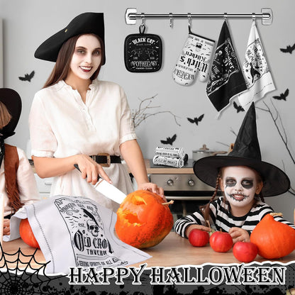 12-Piece Halloween Kitchen Decor Towel and Oven Mitt Set🧤