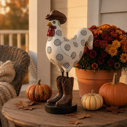 🤎Vintage Cowboy Rooster Sculpture