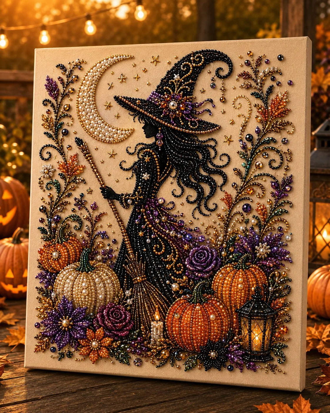 👻 Halloween Pearl Diamond Art Kit – Spooky-Cute DIY Wall Decor