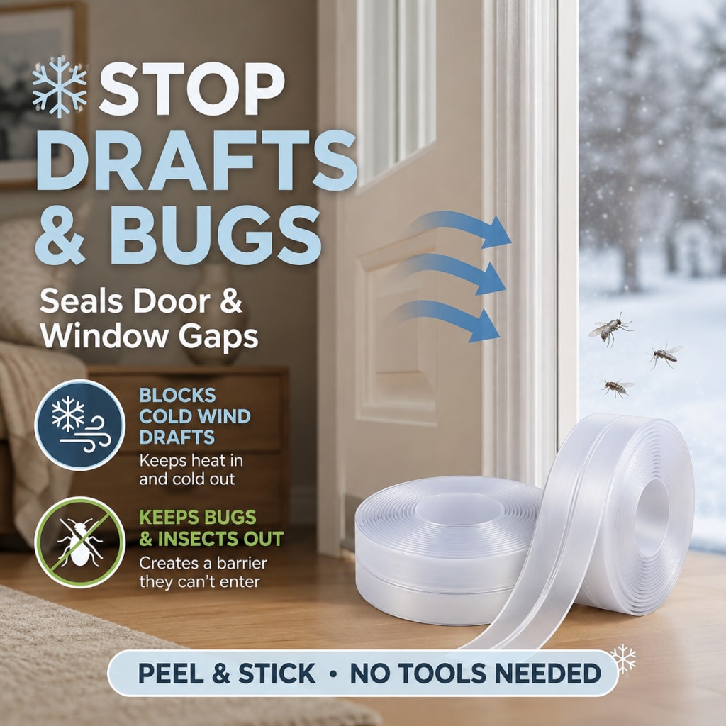 Universal Door Gap Seal Tape – Draft, Dust & Bug Blocker