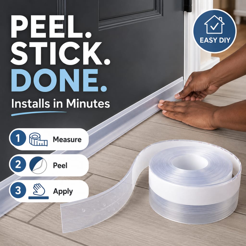 Universal Door Gap Seal Tape – Draft, Dust & Bug Blocker