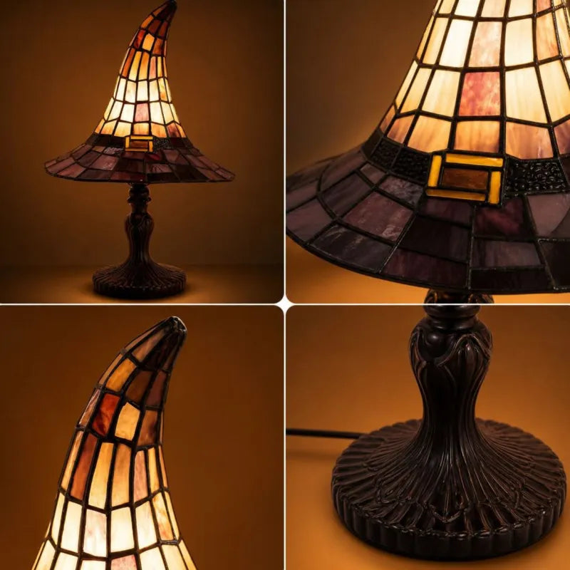 🧙‍♀️ Stained-Resin Witch Hat Lamp – Enchanting Gothic Ambient Light
