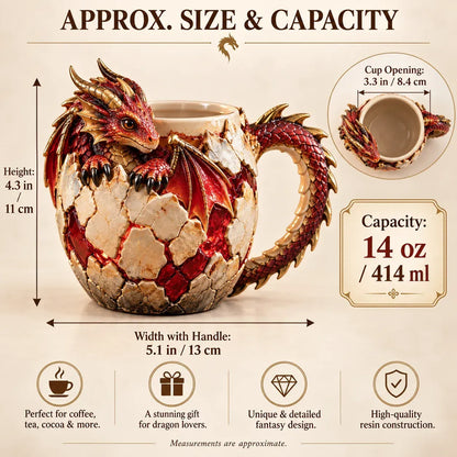 ⏳ Last Day 50% OFF – 🐉 Dragonbound Realms Sculpted Dragon Mug Collection | 6 Fantasy Realm Designs with Raised 3D Dragon Details ☕