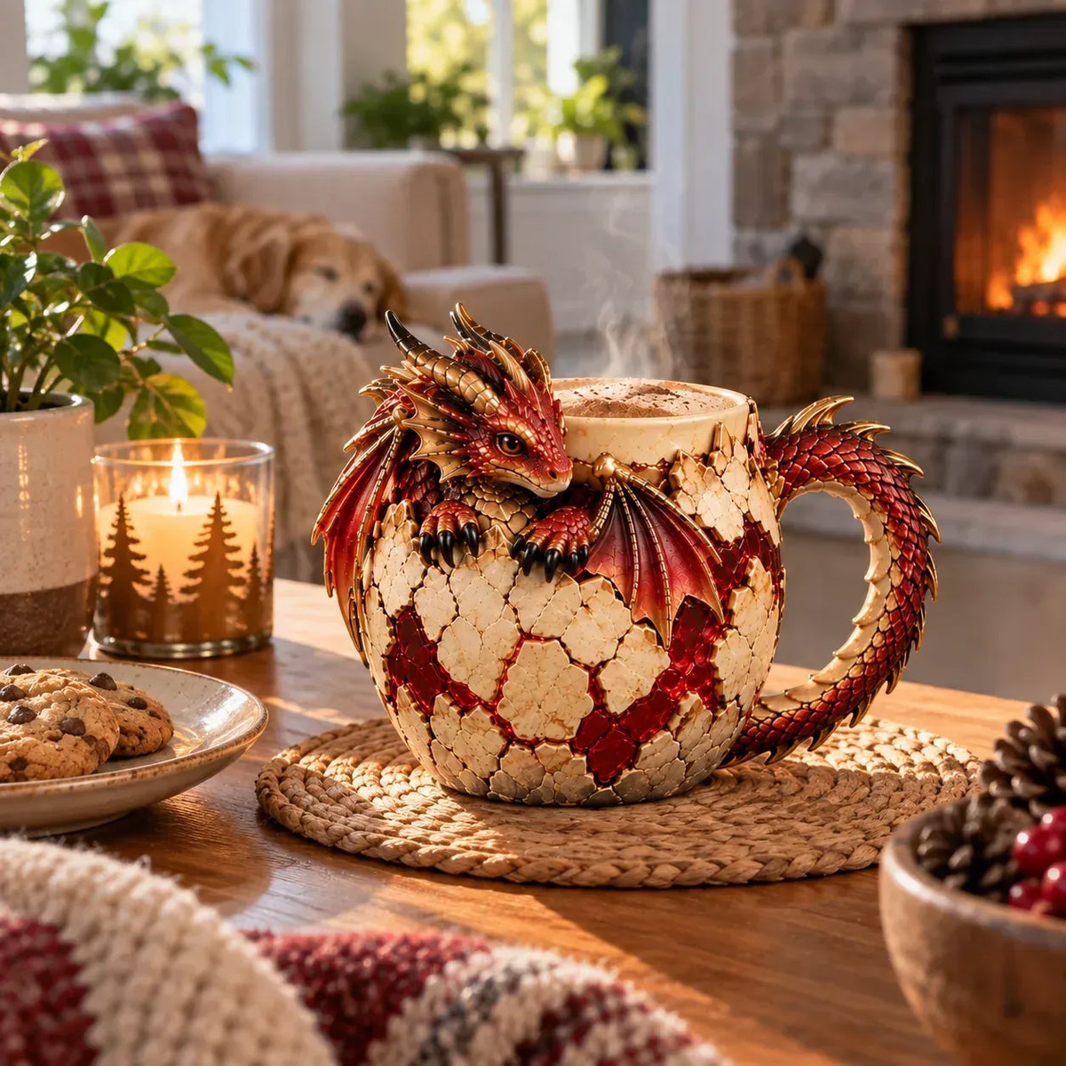 ⏳ Last Day 50% OFF – 🐉 Dragonbound Realms Sculpted Dragon Mug Collection | 6 Fantasy Realm Designs with Raised 3D Dragon Details ☕