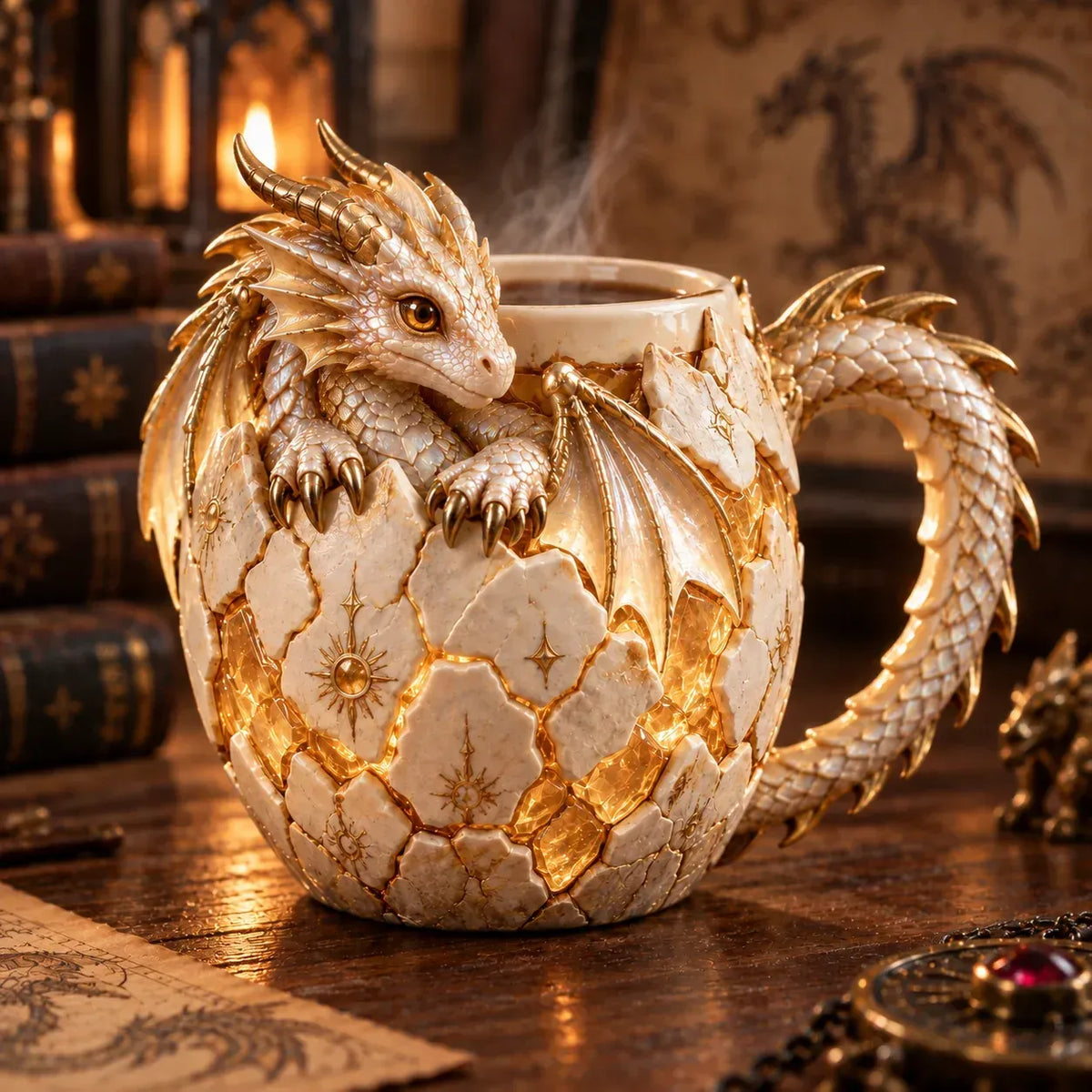 ⏳ Last Day 50% OFF – 🐉 Dragonbound Realms Sculpted Dragon Mug Collection | 6 Fantasy Realm Designs with Raised 3D Dragon Details ☕