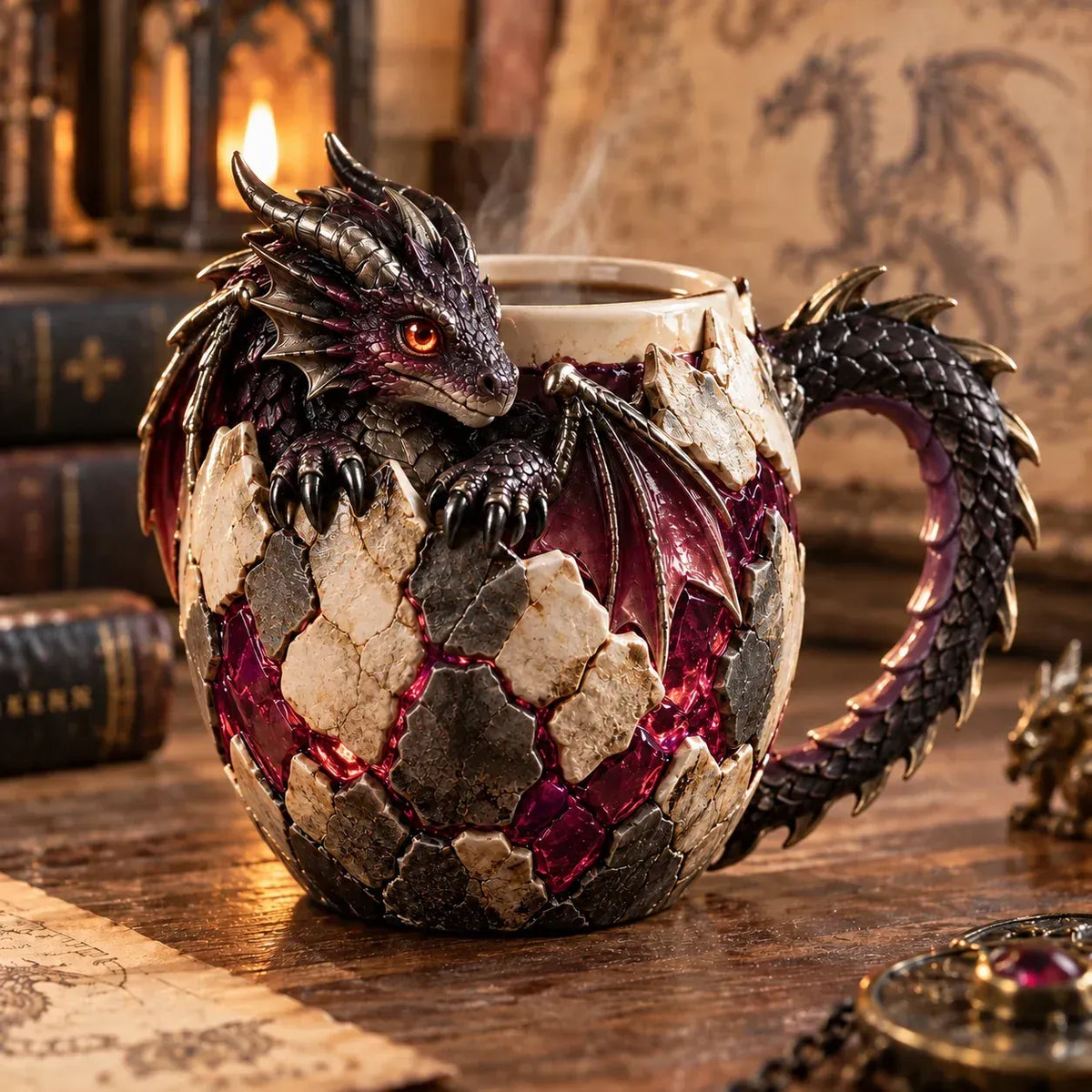 ⏳ Last Day 50% OFF – 🐉 Dragonbound Realms Sculpted Dragon Mug Collection | 6 Fantasy Realm Designs with Raised 3D Dragon Details ☕