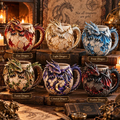 ⏳ Last Day 50% OFF – 🐉 Dragonbound Realms Sculpted Dragon Mug Collection | 6 Fantasy Realm Designs with Raised 3D Dragon Details ☕