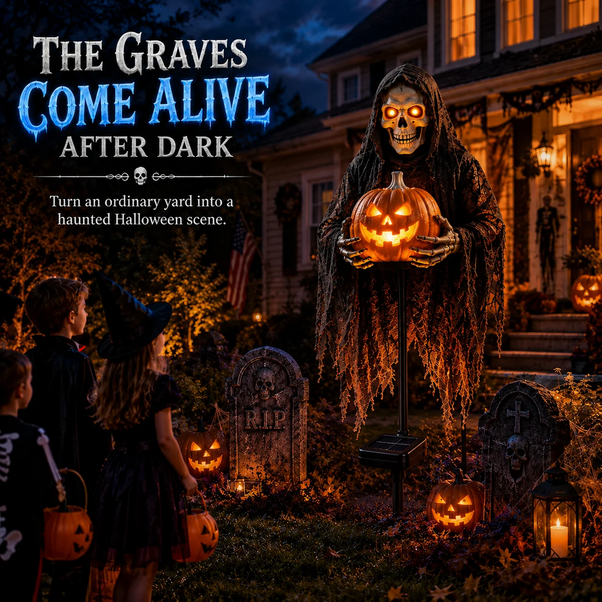 🔥Today 59% OFF🎁 - 💀Halloween Ghostly Animated Cemetery Lights