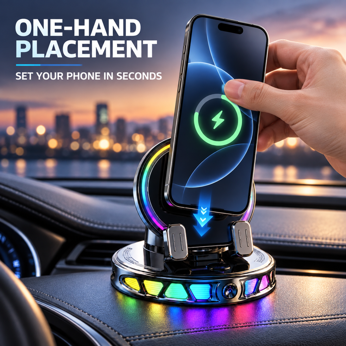 360° RGB Wireless Car Mount