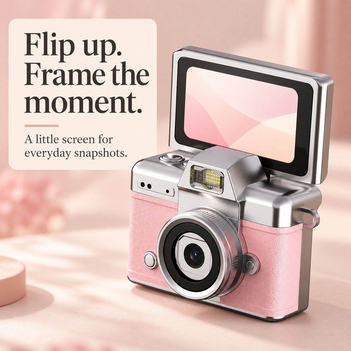 📸 Mini Keychain Digital Camera with Flip-Up Screen