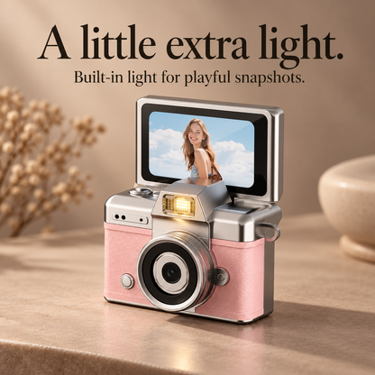📸 Mini Keychain Digital Camera with Flip-Up Screen