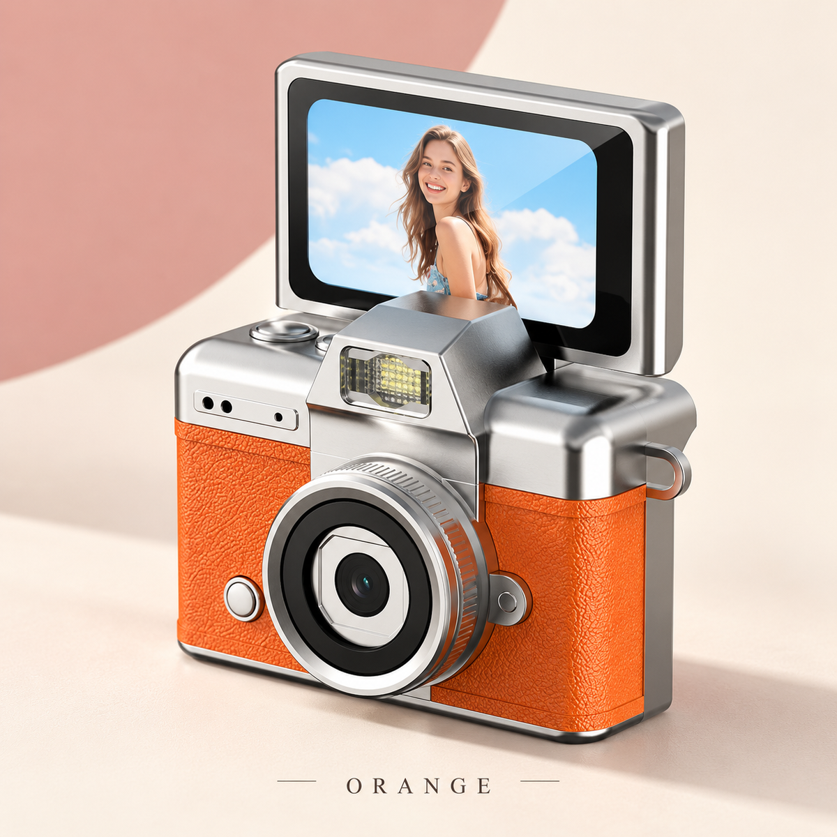 📸 Mini Keychain Digital Camera with Flip-Up Screen