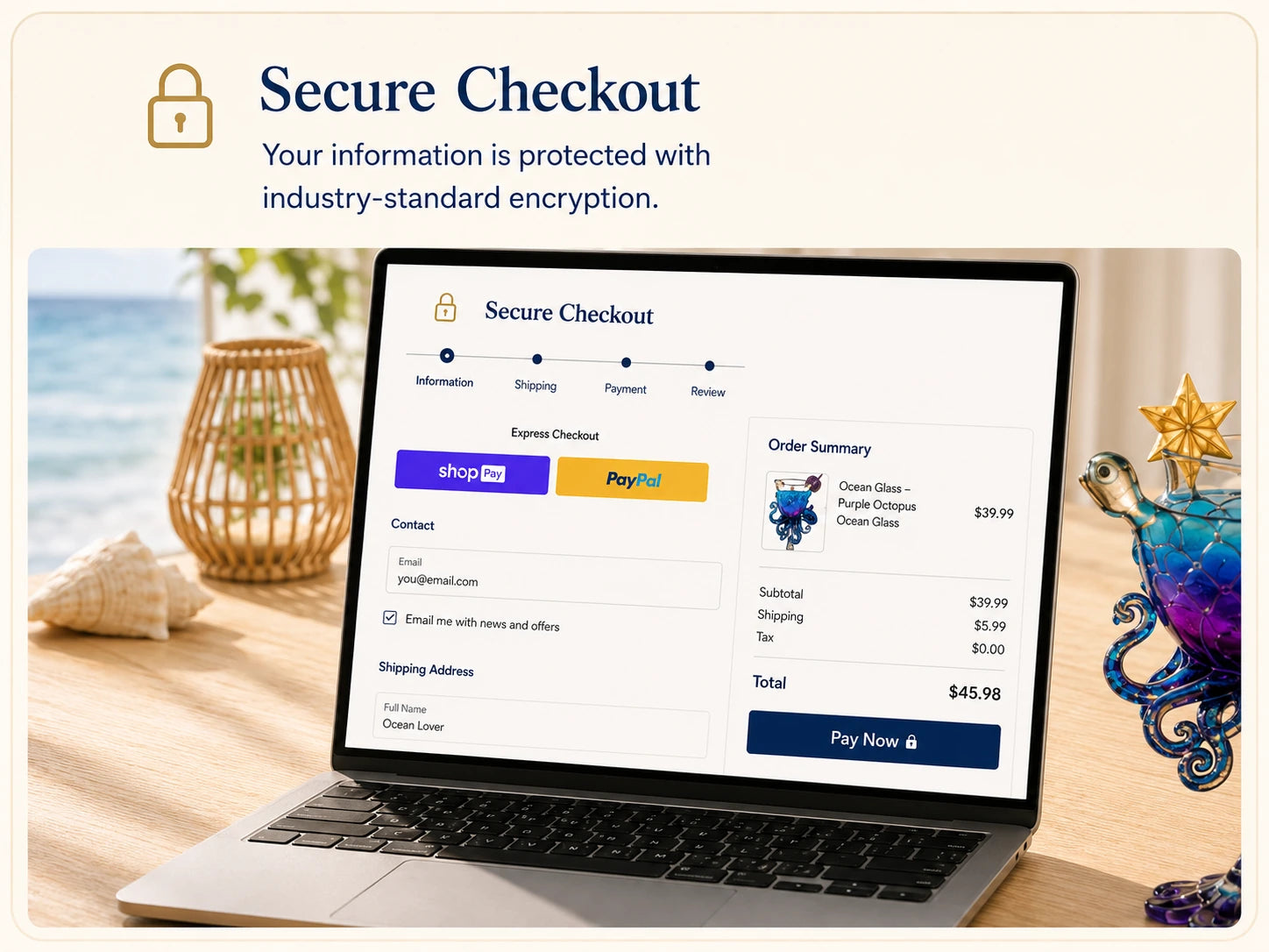 Secure checkout information