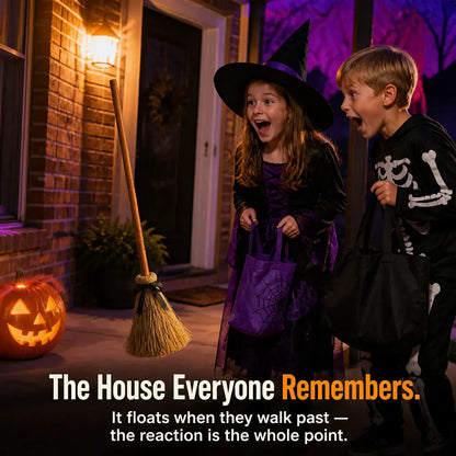 The Floating Witch Broom - Animated Halloween Decor