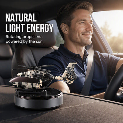 🚗Solar Helicopter Aromatherapy Diffuser – Spins in Light, Refillable Scent Pads, for Car & Home ✨🚁