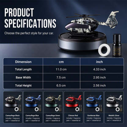 🚗Solar Helicopter Aromatherapy Diffuser – Spins in Light, Refillable Scent Pads, for Car & Home ✨🚁