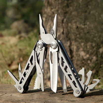 🚀16-in-1 Multitool with Large Scissors | Compact Outdoor Tool for Camping & Repairs