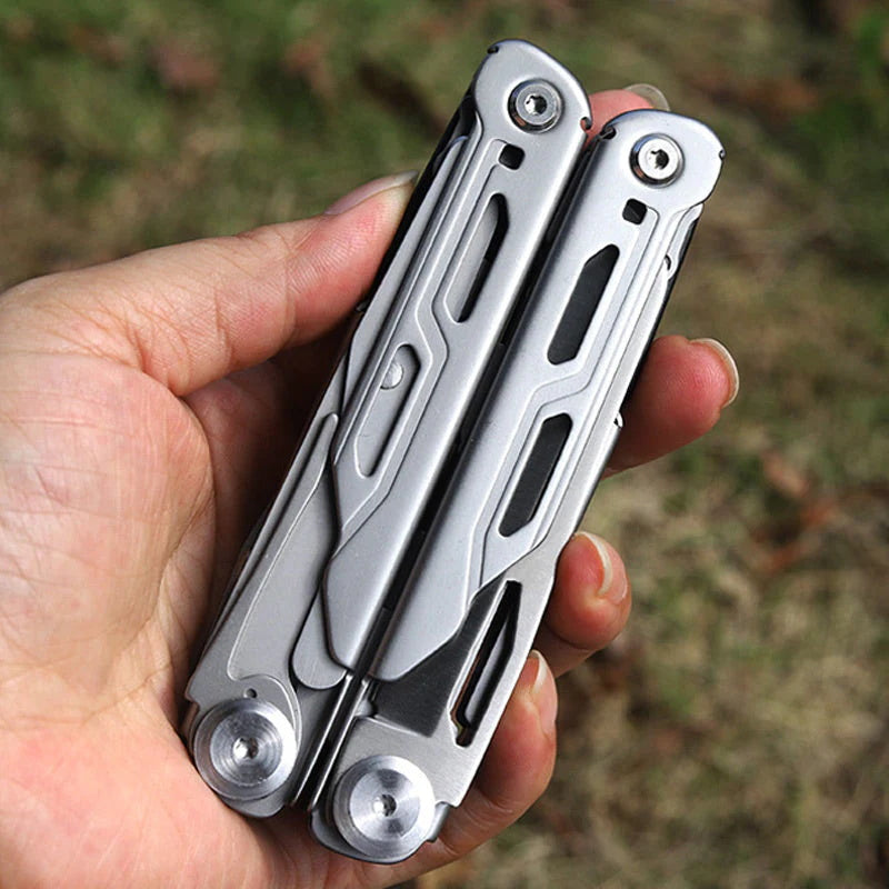 🚀16-in-1 Multitool with Large Scissors | Compact Outdoor Tool for Camping & Repairs
